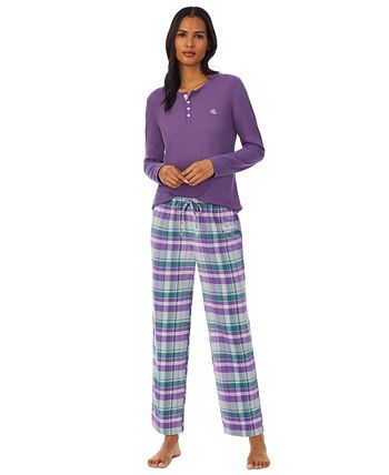 ong Sleeve And Pant Pajama Set Lauren Ralph Lauren Ong Sleeve And Pant Pajama Set -B.TEMPT’D Shop