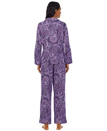 ong Sleeve And Pant Matching Pajama Set Lauren Ralph Lauren Ong Sleeve And Pant Matching Pajama Set -B.TEMPT’D Shop