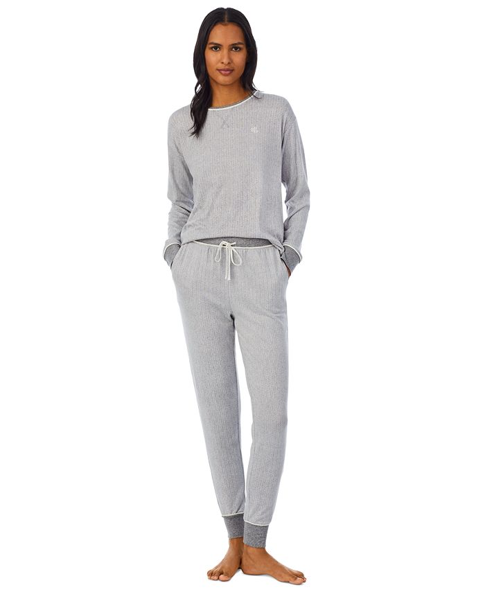 Women's Long-Sleeve Jogger Pajamas Set Lauren Ralph Lauren Women's Long-Sleeve Jogger Pajamas Set -B.TEMPT’D Shop
