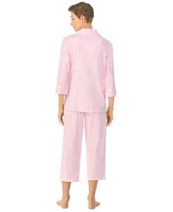 Lauren Ralph Lauren 3/4 Sleeve Classic Notch Collar Capri Pajama Set 4 Lauren Ralph Lauren 3/4 Sleeve Classic Notch Collar Capri Pajama Set -B.TEMPT’D Shop 23508476 fpx
