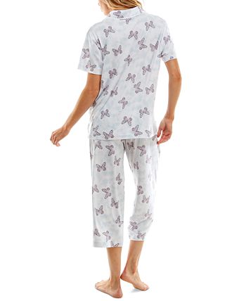 Women's Printed Short-Sleeve Capri Pajamas Set Roudelain Women's Printed Short-Sleeve Capri Pajamas Set -B.TEMPT’D Shop