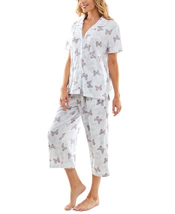 Women's Printed Short-Sleeve Capri Pajamas Set Roudelain Women's Printed Short-Sleeve Capri Pajamas Set -B.TEMPT’D Shop