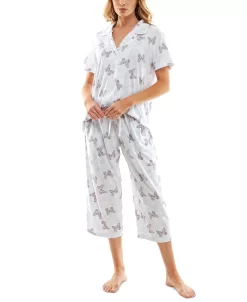 Roudelain Women's Printed Short-Sleeve Capri Pajamas Set 10 Roudelain Women's Printed Short-Sleeve Capri Pajamas Set -B.TEMPT’D Shop 23523702 fpx