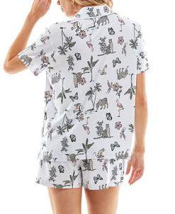 Roudelain Women's Printed Notched-Collar Pajamas Set 6 Roudelain Women's Printed Notched-Collar Pajamas Set -B.TEMPT’D Shop 23547070 fpx