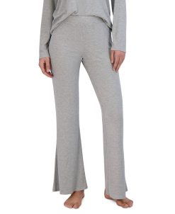 Steve Madden Women's Ribbed Flare-Leg Sleep Pants
