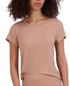 Steve Madden Women's Ribbed Short-Sleeve Baby Tee