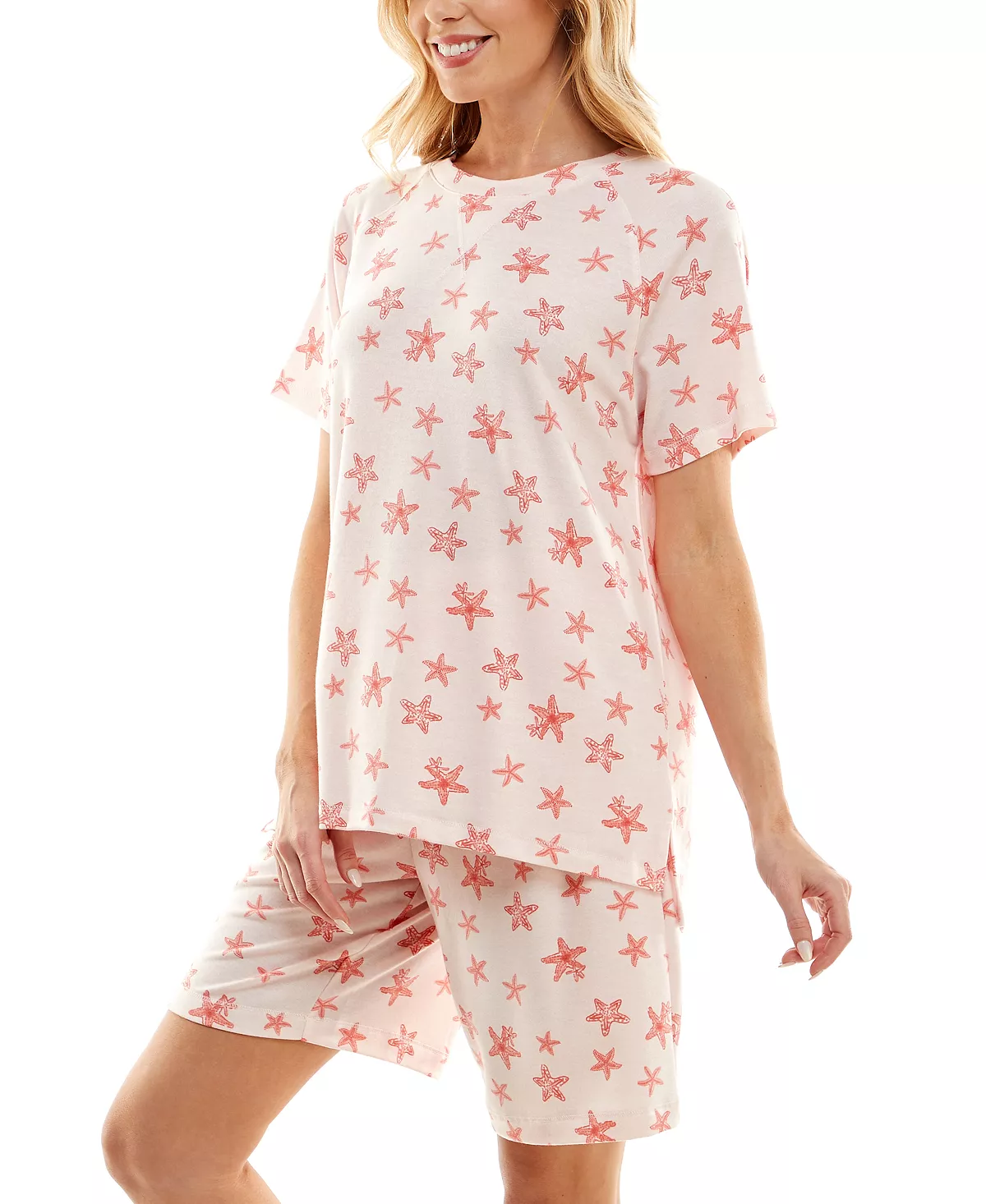 Women's Printed Bermuda Shorts Pajama Set Roudelain Women's Printed Bermuda Shorts Pajama Set -B.TEMPT’D Shop