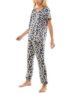 Roudelain Women's Butterknit Printed Short Sleeve Top And Jogger Matching Set -B.TEMPT’D Shop 23733657 fpx