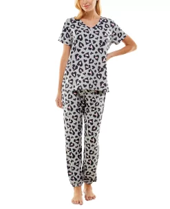 Roudelain Women's Butterknit Printed Short Sleeve Top And Jogger Matching Set -B.TEMPT’D Shop 23733663 fpx