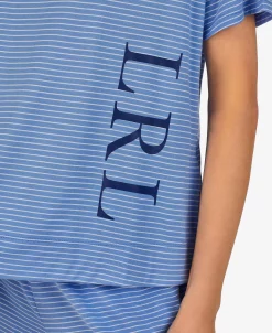 Lauren Ralph Lauren Women's Short Sleeve Crew Neck Boxer 2 Piece Pajama Set -B.TEMPT’D Shop 23844288 fpx