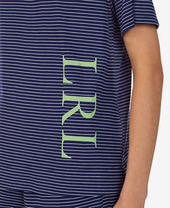 Women's Short Sleeve Crew Neck Wide Leg Pants 2 Piece Pajama Set Lauren Ralph Lauren Women's Short Sleeve Crew Neck Wide Leg Pants 2 Piece Pajama Set -B.TEMPT’D Shop