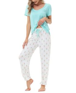 Echo Women's Short Sleeve Pocket T-Shirt With Printed Jogger Pants 2 Piece Pajama Set 6 Echo Women's Short Sleeve Pocket T-Shirt With Printed Jogger Pants 2 Piece Pajama Set -B.TEMPT’D Shop 23870387 fpx