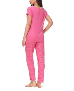 Echo Women's Short Sleeve T-Shirt With Printed Jogger Pants 2 Piece Pajama Set -B.TEMPT’D Shop 23870429 fpx