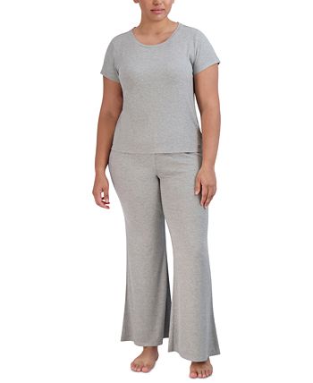 Women's Ribbed Flare-Leg Sleep Pants Steve Madden Women's Ribbed Flare-Leg Sleep Pants -B.TEMPT’D Shop