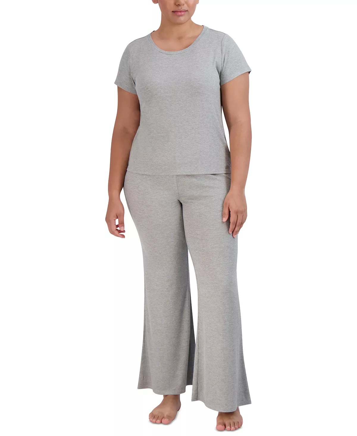 Women's Ribbed Flare-Leg Sleep Pants Steve Madden Women's Ribbed Flare-Leg Sleep Pants -B.TEMPT’D Shop