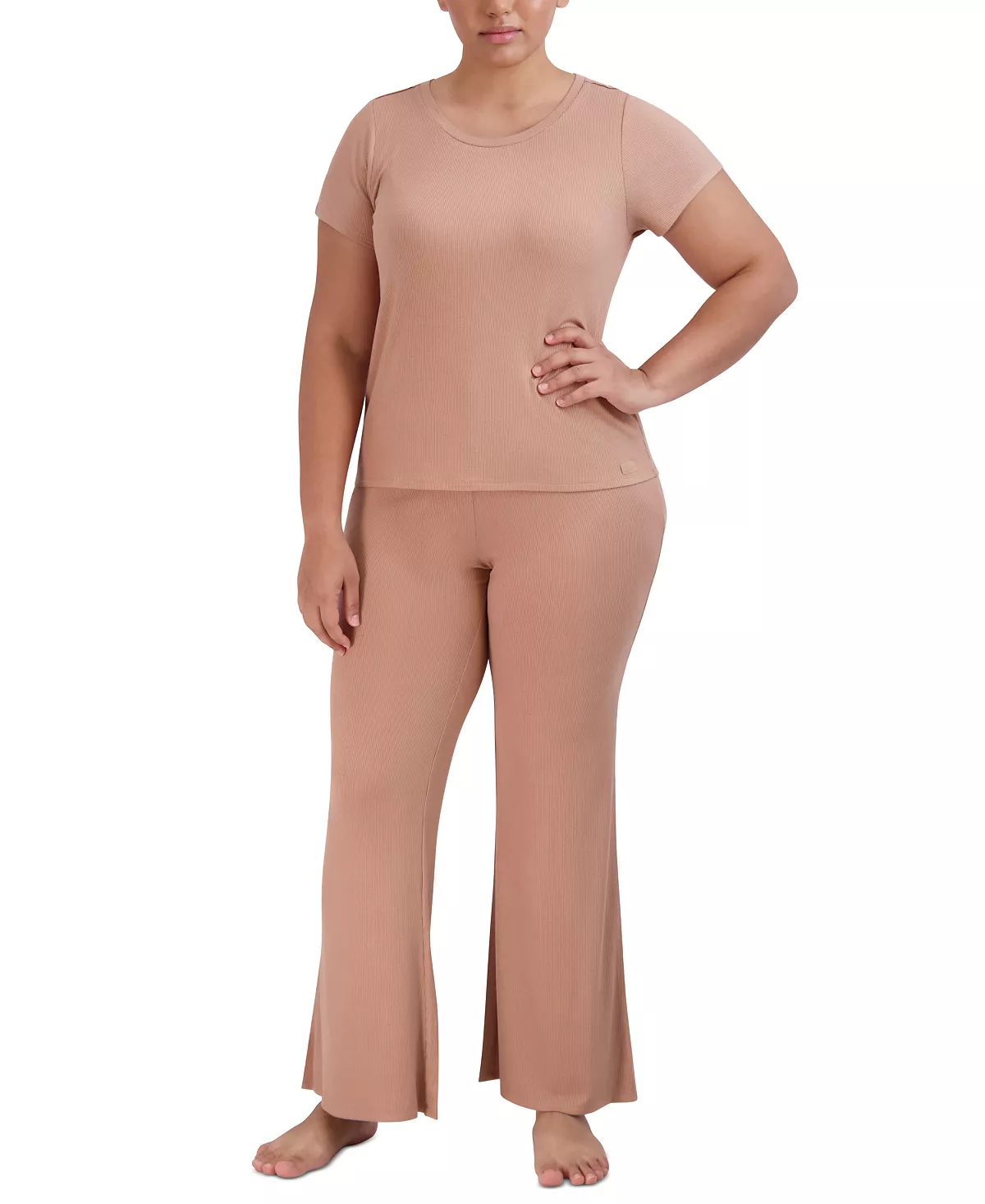 Women's Ribbed Flare-Leg Sleep Pants Steve Madden Women's Ribbed Flare-Leg Sleep Pants -B.TEMPT’D Shop